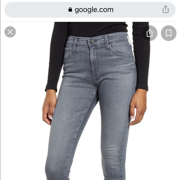 adriano goldshmeid jeans- grey farrah high waisted skinny ankle frayed. - Picture 9 of 9